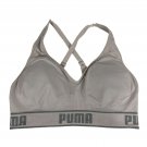 Puma Womens Sports Bra L/G Gray Crossback Low Support Nylon Blend Lined Puma Womens Sports Bra L/G Gray Crossback Low Support Nylon Blend Lined