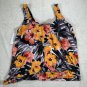 FullFitAll Womens Floral Tankini Top Size 24 Tropical Print Nylon/Spandex Blend
