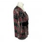 Studio 1940 Womens Empire Waist Top 18/20 Black Red Abstract Print Stretchy Fit
