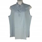 Hawalili Womens Sleeveless Light Blue Mandarin Collar Top XL Polyester Blend New