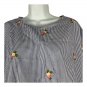 Zara Basic Collection Womens Size M Striped Floral Embroidered Peplum Blouse