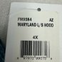 American Fighter Maryland Long Sleeve Hooded Shirt 4X Blue Cotton Blend Mens