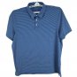 Member&acirc;��s Mark Striped Cotton Polo Shirt XL Men Mid-Blue Short Sleeve Casual Fit