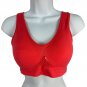 Red Scoop Neck Mesh Back Womens Sports Bra Size L Nylon & Elastane Blend Stretch