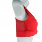 Red Scoop Neck Mesh Back Womens Sports Bra Size L Nylon & Elastane Blend Stretch