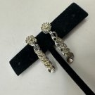 Elegant Silver Tone & Crystal Clip-On Earrings Set