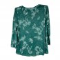 C & C California Womens 2X Green Floral Long Sleeve Top