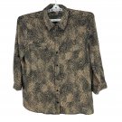 White Stag Womens Button Down Shirt XXL 2X Leopard Print Tan Black Collared White Stag Womens Button Down Shirt XXL 2X Leopard Print Tan Black Collared