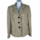 Le Suit Women's Beige Textured Blazer Size 10 3-Button Front Pockets