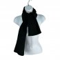 West Loop Black Knit Scarf Unisex Winter Accessory Soft Rayon Blend Lightweight