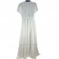 Elegant Shein White Maxi Gown Dress With Lace Trim And V-Neckline - Size M