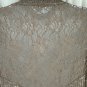 Enchanted Lace Open-Front Cardigan Womens L Lightweight Taupe Knit