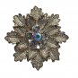 Vintage Gold-Tone Floral Clip-On Earrings With Rhinestone Accents