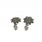 Vintage Gold-Tone Floral Clip-On Earrings With Rhinestone Accents