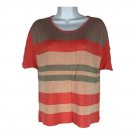 Mother Striped Short Sleeve Top XS Red Multi-Color Lightweight Women Mother Striped Short Sleeve Top XS Red Multi-Color Lightweight Women