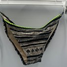 Xhilaration Womens Bikini Bottom S Tribal Print Neon Accent Adjustable Tie Sides