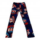 LuLaRoe Womens Patriotic Leggings S/M Stretch Festive Blue Red White Stars Hats LuLaRoe Womens Patriotic Leggings S/M Stretch Festive Blue Red White Stars Hats