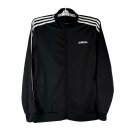 Adidas Black Three Stripe Full Zip Track Jacket Mens Size L Lightweight Athletic