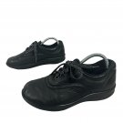 Walk Easy Womens Black Leather Lace-Up Shoes Size 9M