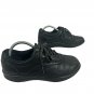 Walk Easy Womens Black Leather Lace-Up Shoes Size 9M
