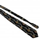 Vintage Surrey Mens 100% Silk Geometric Pattern Tie Black Multicolor Accents Vintage Surrey Mens 100% Silk Geometric Pattern Tie Black Multicolor Accents
