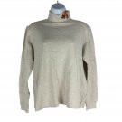 Classic Elements Womens Medium Beige Mock Neck Pumpkin Embroidered Shirt Classic Elements Womens Medium Beige Mock Neck Pumpkin Embroidered Shirt