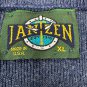 Janzen Mens XL Navy Blue Knit Sleeveless Sweater Vest Vintage V Neck Made In USA