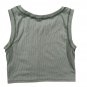 Romwe Womens Graphic Crop Top Green Size M Casual Ribbed Good Times Camper Print