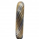 Gold & Silver-Toned Hinged Bangle Bracelet With Twisted Design