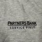 Lands End Mens Polo Shirt Large Gray Partners Bank Logo Casual Short Sleeve