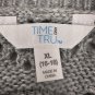 Time And Tru Womens XL Gray Lightweight Knit Sweater Crewneck Ribbed Hem