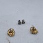 Gold-Tone Basket Floral Earrings With Secure Backs