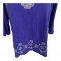 Sag Harbor Womens Stretch 2X Purple 3/4 Sleeve Embroidered Detail Blouse Shirt