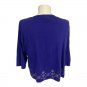 Sag Harbor Womens Stretch 2X Purple 3/4 Sleeve Embroidered Detail Blouse Shirt