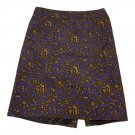 J.Crew Womens Floral Print Cotton Skirt Brown & Blue Size 8 J.Crew Womens Floral Print Cotton Skirt Brown & Blue Size 8