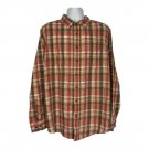 George Mens Classic Fit Plaid Button-Down Shirt 2XL Orange Combo Long Sleeve George Mens Classic Fit Plaid Button-Down Shirt 2XL Orange Combo Long Sleeve