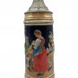 Vintage German Beer Stein Pewter Lid Bavarian Scene Handcrafted Ceramic Decor