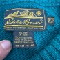Eddie Bauer Mens XL Tall Teal Cable Knit Cotton Sweater Casual Crewneck Pullover