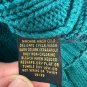 Eddie Bauer Mens XL Tall Teal Cable Knit Cotton Sweater Casual Crewneck Pullover