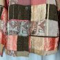 Multiples Womens Patchwork Button-Up Blouse Size M Rayon Blend Quilted Texture
