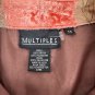 Multiples Womens Patchwork Button-Up Blouse Size M Rayon Blend Quilted Texture