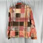 Multiples Womens Patchwork Button-Up Blouse Size M Rayon Blend Quilted Texture