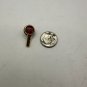 Jesus Key Shaped Lapel Pin Red & Gold Tone Metal Religious Accessory