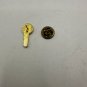 Jesus Key Shaped Lapel Pin Red & Gold Tone Metal Religious Accessory