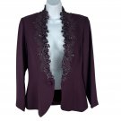 Karen Miller Womens Purple Beaded Jacket & Sleeveless Gown Set Size 10 Formal