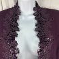 Karen Miller Womens Purple Beaded Jacket & Sleeveless Gown Set Size 10 Formal