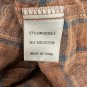 Jodifl Womens V Neck Blouse Size L Loose Fit Brown Checkered Plaid Long Sleeve