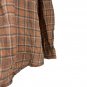 Jodifl Womens V Neck Blouse Size L Loose Fit Brown Checkered Plaid Long Sleeve