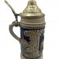 Vintage Gerz West Germany Handcrafted Beer Stein Pewter Lid & Bavarian Scenes