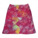 On Fire Tie-Dye Diamond Print Skirt Size Small 95% Cotton 5% Spandex